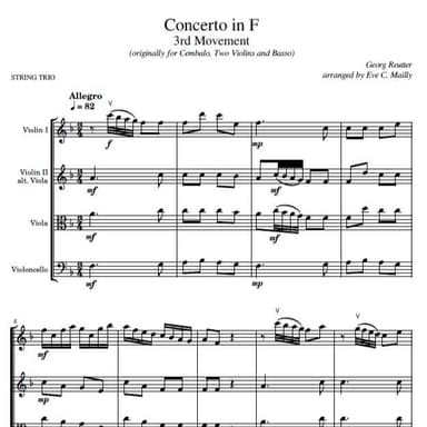 Concerto in F - 3rd movement - Reutter - String Trio (arr. Eve C. Mailly - Zene Strings)
