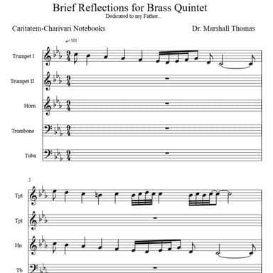 Brief Reflections for Brass Quintet