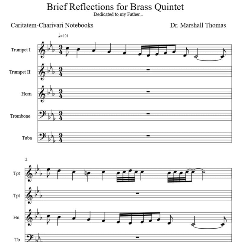 Brief Reflections for Brass Quintet