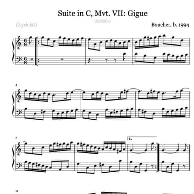 Suite in C, Mvt. VII: Gigue