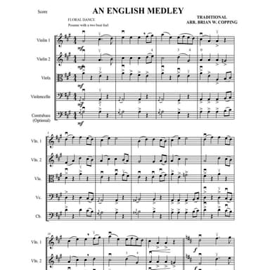 AN ENGLISH MEDLEY – STRING QUARTET (arr. BRIAN W. COPPING)