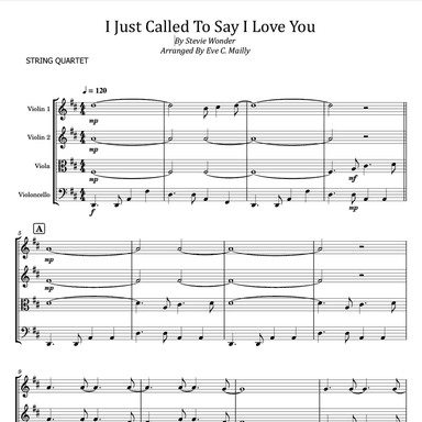 I Just Called To Say I Love You (arr. Eve C. Mailly - Zene Strings)