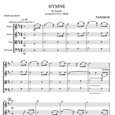 Hymne (arr. Eve C. Mailly - Zene Strings)