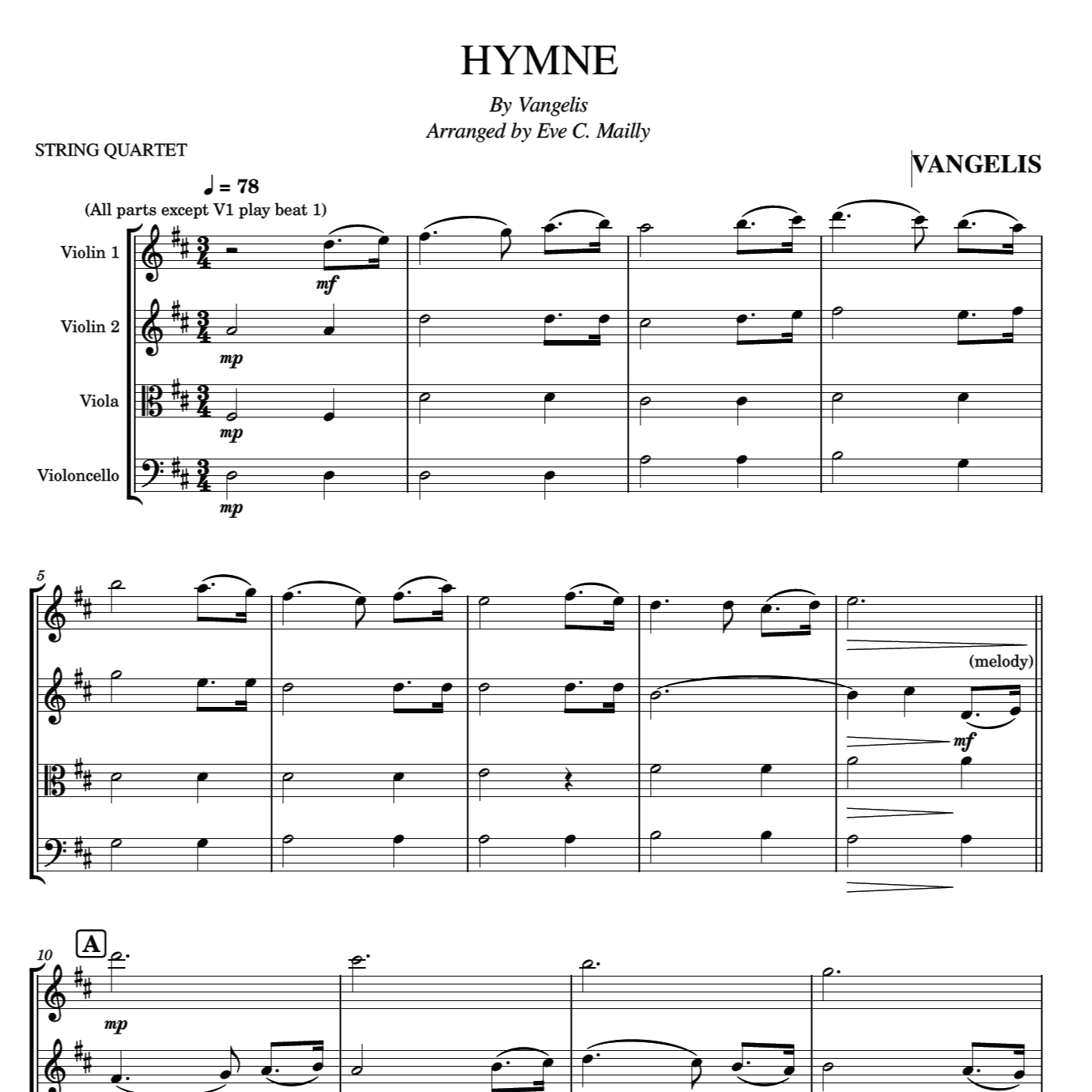 Hymne (arr. Eve C. Mailly - Zene Strings)