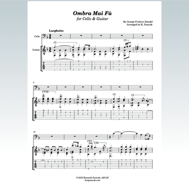 Ombra Mai Fu (for Cello & Guitar) (arr. Kenneth Pasciak)