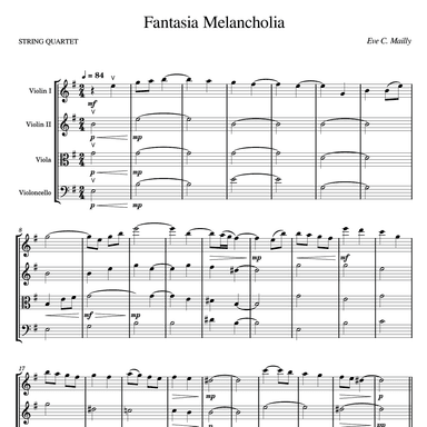 Fantasia Melancholia for String Quartet
