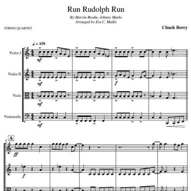 Run Rudolph Run (arr. Eve C. Mailly - Zene Strings)