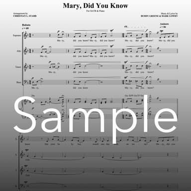 Mary, Did You Know? (arr. Christian L. Stahr)