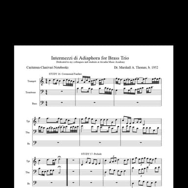 Intermezzi di Adiaphora for Brass Trio
