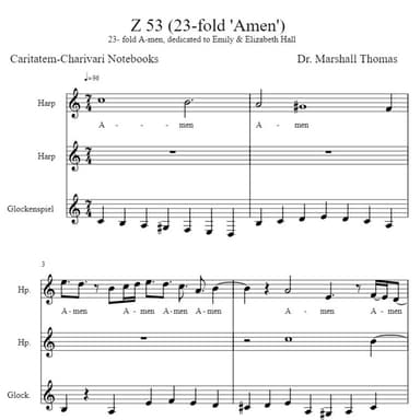 Z 53 (23-fold 'Amen') for Harps, Glockenspiel