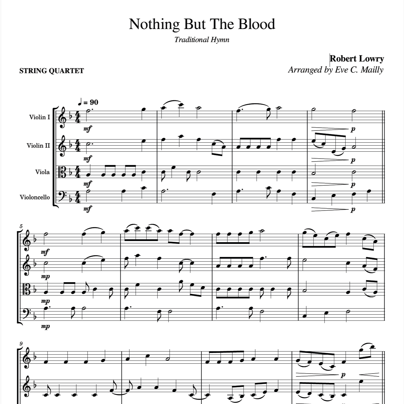 Nothing But The Blood (arr. Eve C. Mailly - Zene Strings)