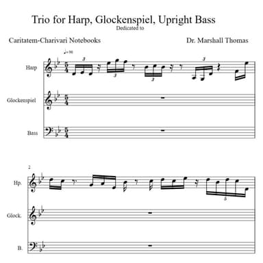 Trio for Harp, Glockenspiel, Upright Bass