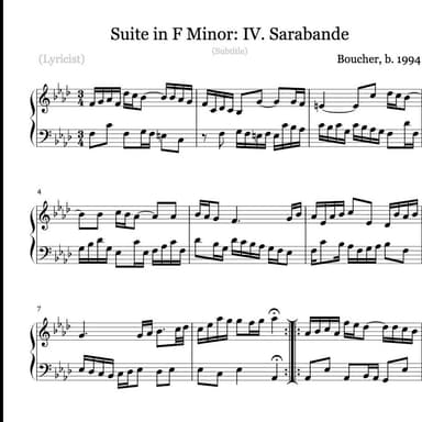 Suite in F Minor: IV. Sarabande