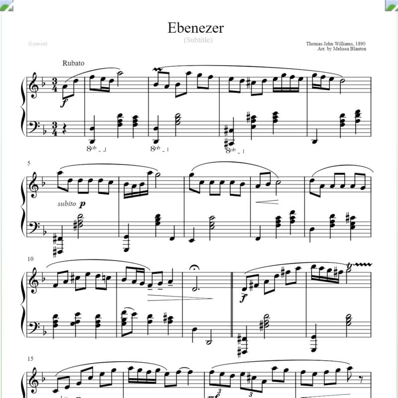 Ebenezer (arr. Melissa Blanton)