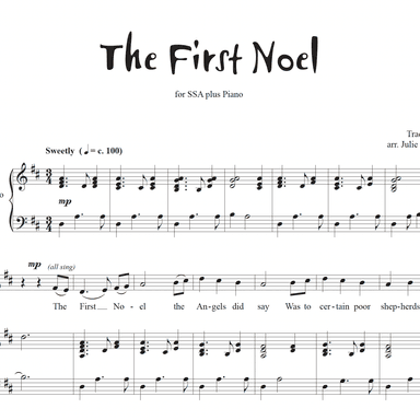 The First Noel for SSA plus Piano (arr. Julie Gaulke)
