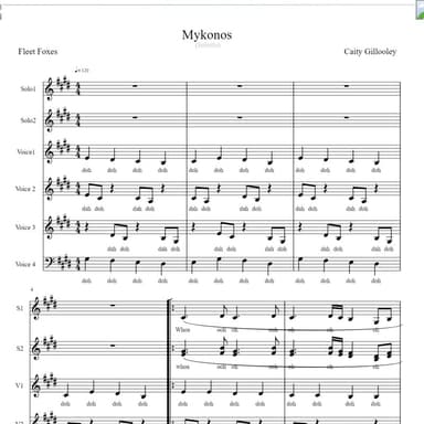 Mykonos (arr. Caity Gillooley)