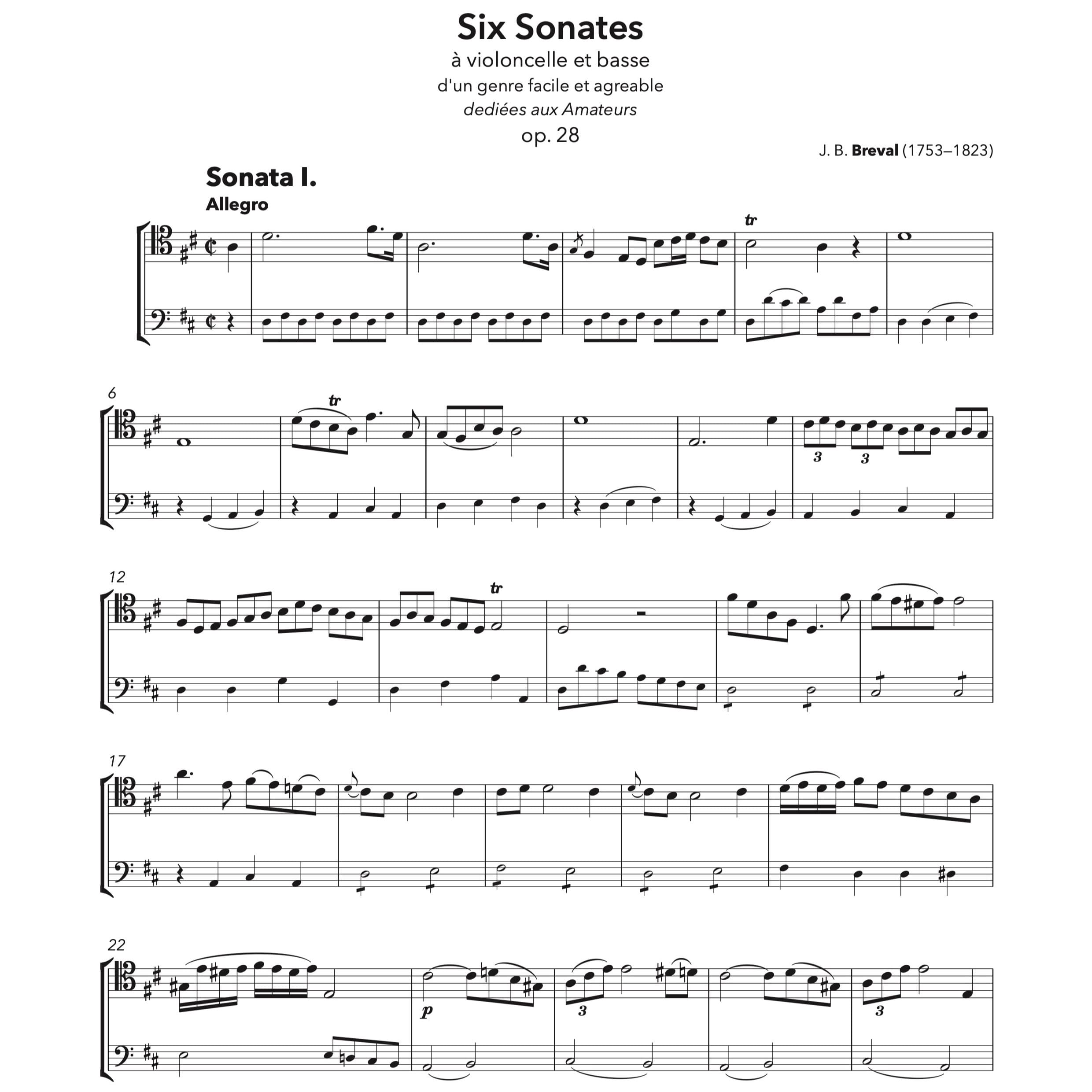 Six Sonates d'un genre facile et agréable à violoncello et basso, op. 28 (arr. Yuriy Leonovich, Michele Galvagno)