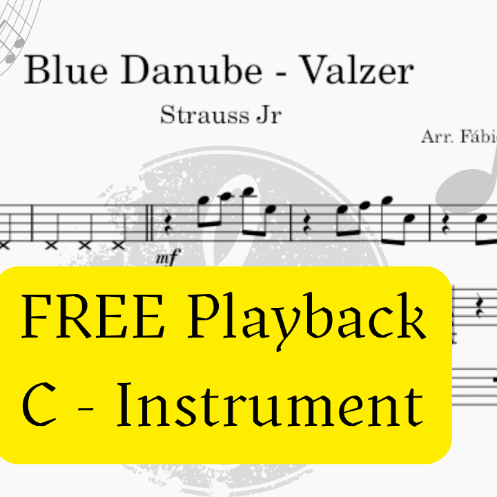 Danube Blue (Strauss Jr) + Mp3 Playback and Demo + Pdf Solo and Piano Parts (arr. Fabio Eduardo de Oliveira)