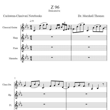 Z 96 for Guitar, Harp, Flute, Marimba