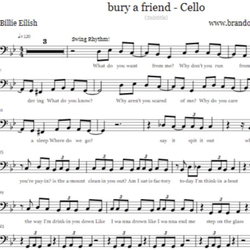 Bury A Friend - Cello