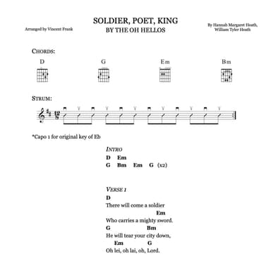 Soldier, Poet, King (arr. Vincent Frank)