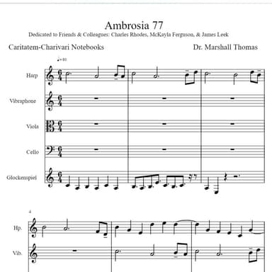 Ambrosia 77 Harp, Viola, 'cello, Pitched Percussion