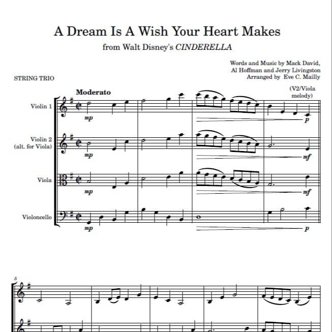 A Dream Is A Wish Your Heart Makes (arr. Eve C. Mailly - Zene Strings)