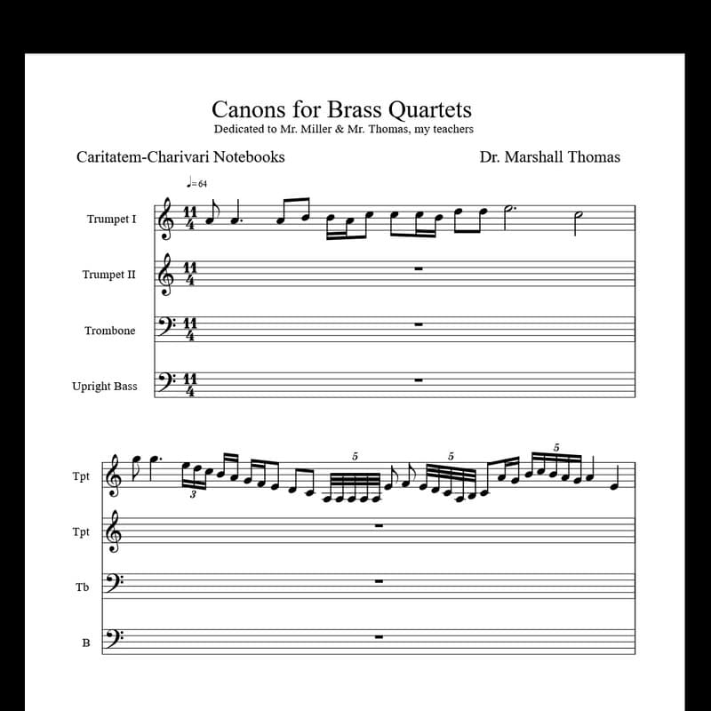 Canons for Brass Quartets