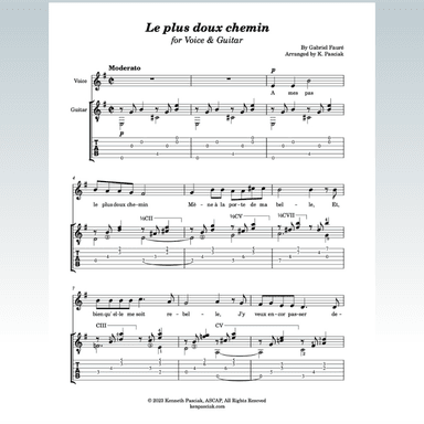 Le plus doux chemin (for Voice and Guitar) (arr. K. Pasciak)