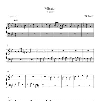 Minuet I In G Minor, Bwv 822 (arr. Linda Schooley)