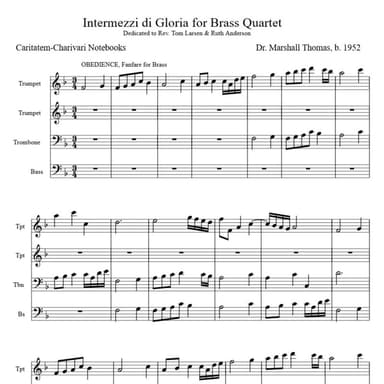 Intermezzi di Gloria for Brass Quartet