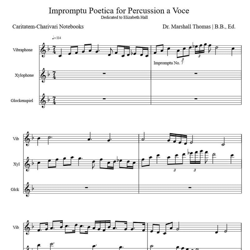 Impromptu Poetica for Percussion a Voce