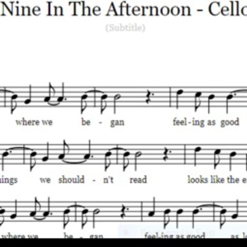 Nine In The Afternoon - Cello