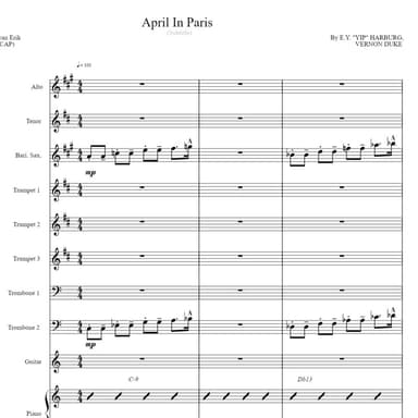 April In Paris (arr. Ryan Erik Adamsons (ASCAP))