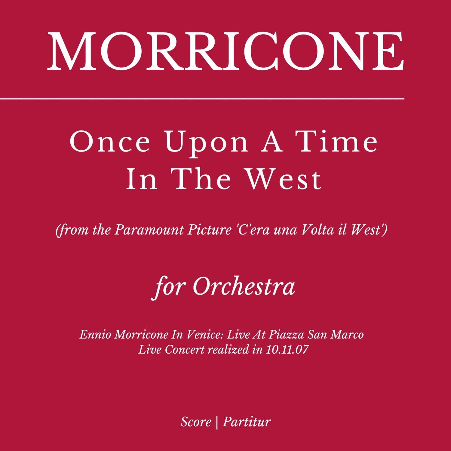 Once Upon A Time In The West (arr. Flavio Regis Cunha)