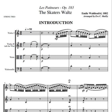 Les Patineurs, Opus 183  (The Skaters Waltz) - String Trio (arr. Eve C. Mailly - Zene Strings)