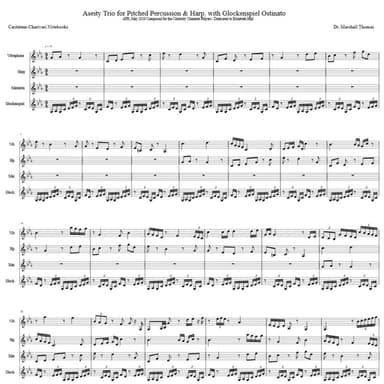 Aseity Trio for Pitched Percussion & Harp, with Glockenspiel Ostinato