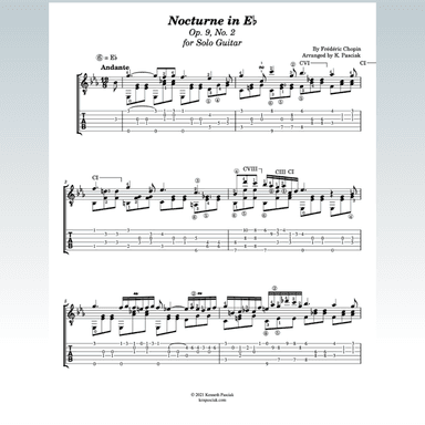 Nocturne in E Flat by Chopin (for Solo Guitar) (arr. Kenneth Pasciak)