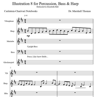 Illustration 8 for Percussion, Bass & Harp