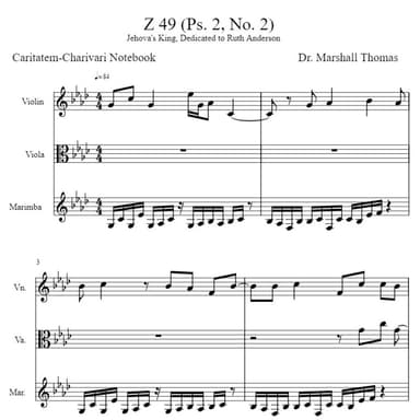 Z 49 (Ps. 2, No. 2) for Violin, Viola, Marimba