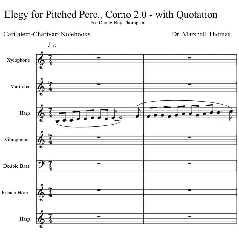 Elegy for Pitched Perc., Corno 2.0 - with Quotation