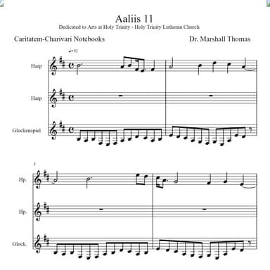 Aaliis 11 for Harps, Glockenspiel