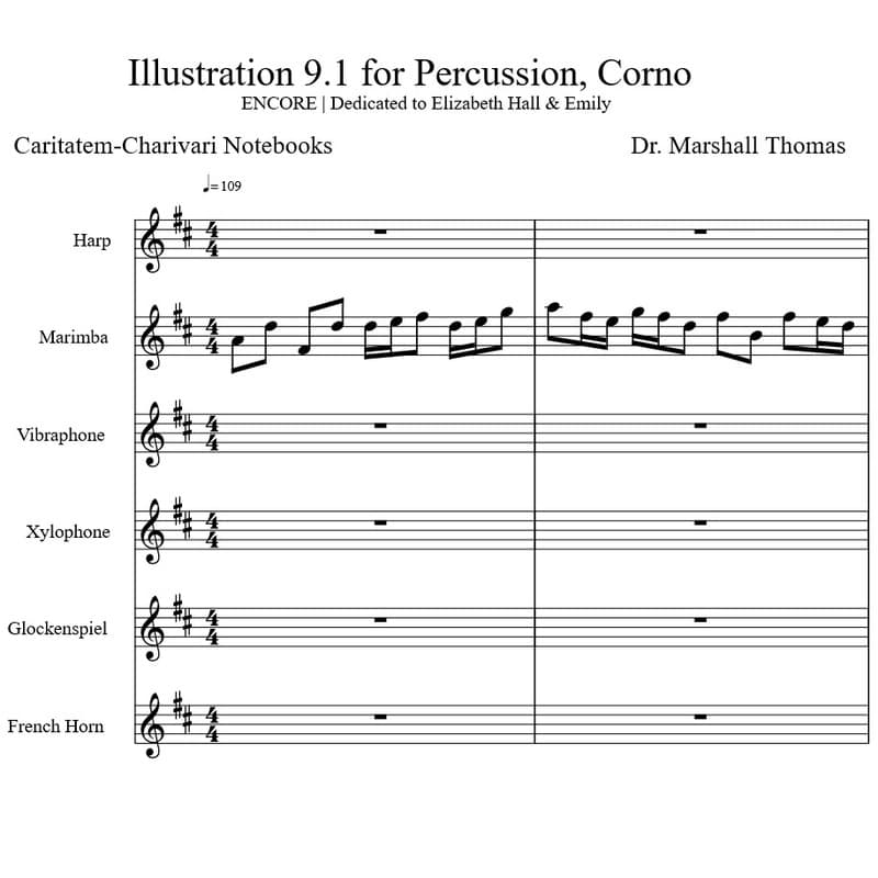 Illustration 9.1 for Percussion, Corno