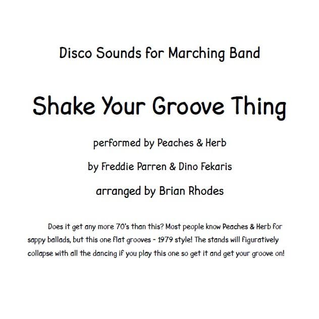 Shake Your Groove Thing (arr. Brian Rhodes)