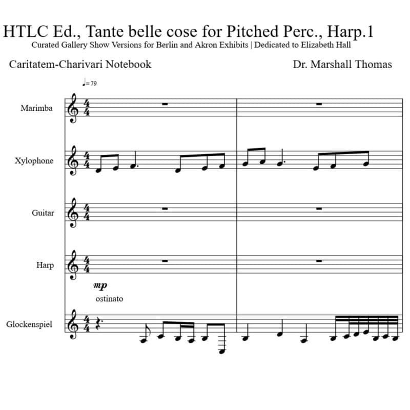 HTLC Ed., Tante belle cose for Pitched Perc., Harp.1