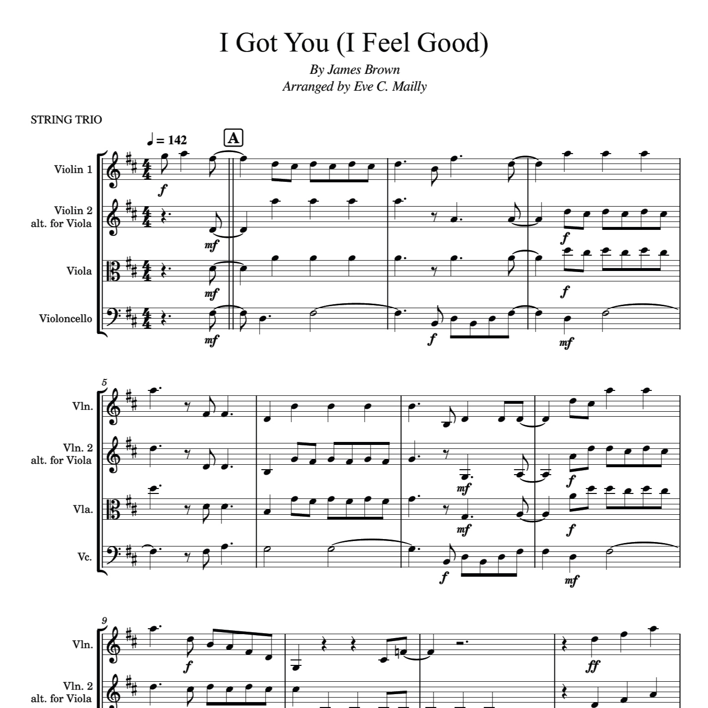 I Got You (I Feel Good) (arr. Eve C. Mailly - Zene Strings)