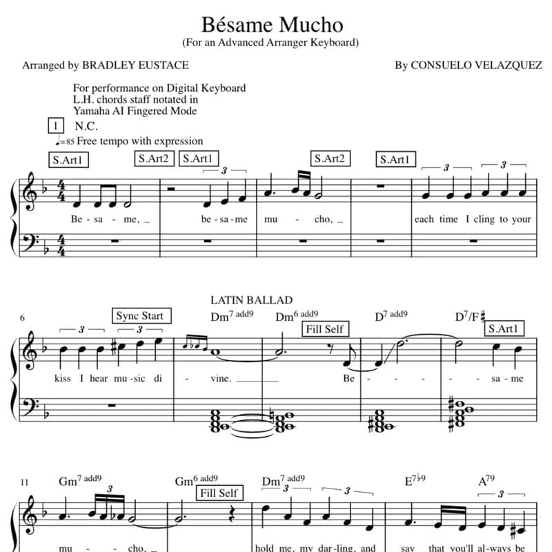 Bésame Mucho (arr. Bradley Eustace)