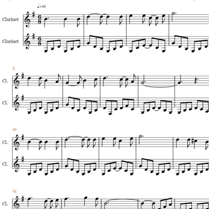 Oh Holy Night (Clarinet Duet)