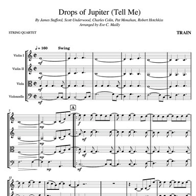 Drops Of Jupiter (tell Me) (arr. Eve C. Mailly - Zene Strings)