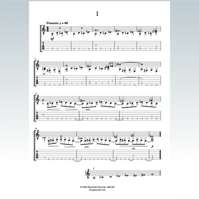 Eight Octatonic Studies for Guitar